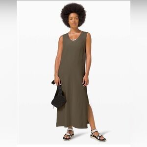 Lululemon All Yours Tank Maxi Dress Olive Green size 10 NWOT